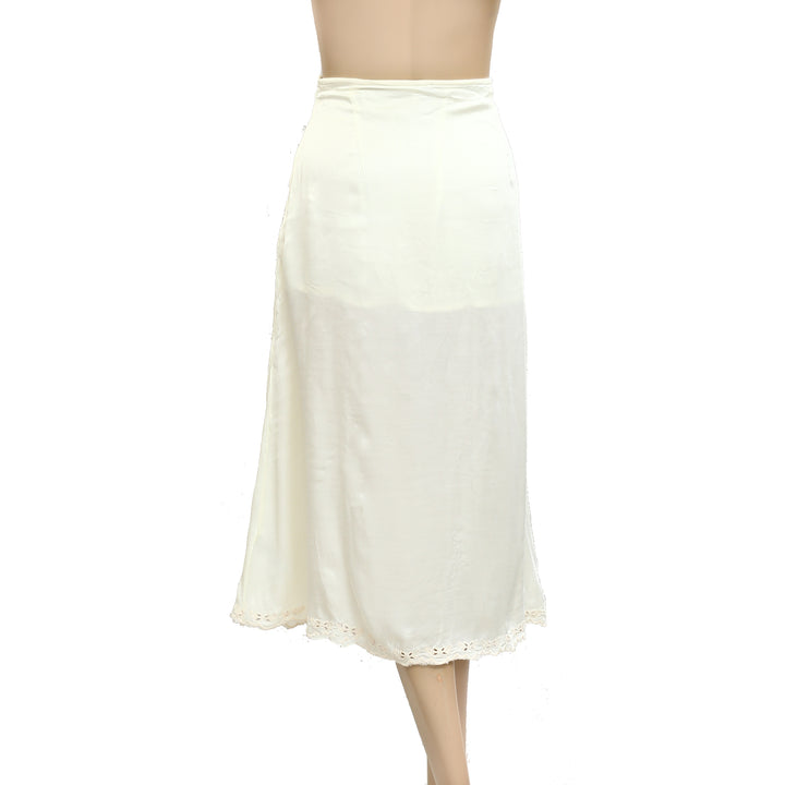 Anthropologie Floral Eyelet Embordered Midi Skirt