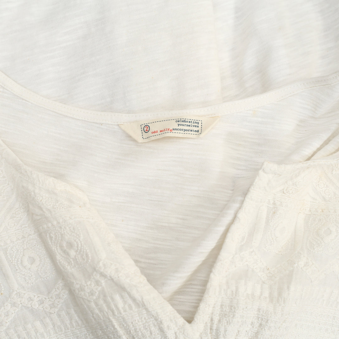 Odd Molly Anthropologie Floral Embroidered Tunic Top