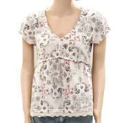 Odd Molly Anthropologie Ruffle Floral Printed Blouse Top