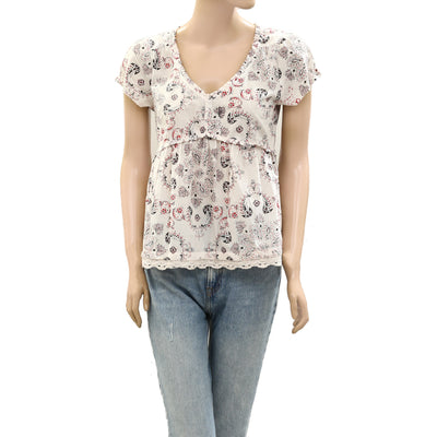 Odd Molly Anthropologie Ruffle Floral Printed Blouse Top