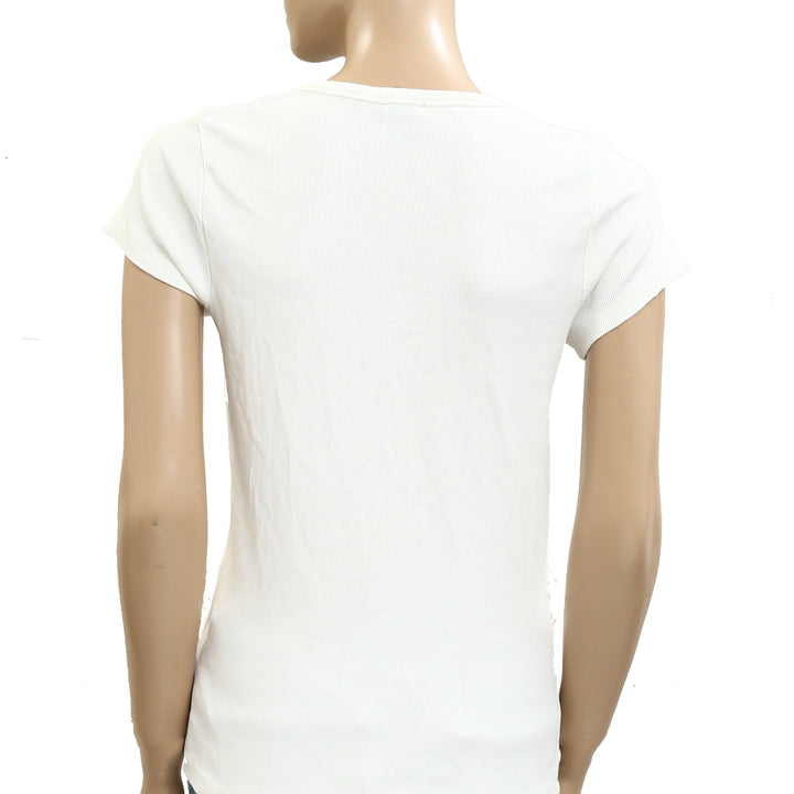Maeve Anthropologie Embroidered Baby Tee Blouse Top