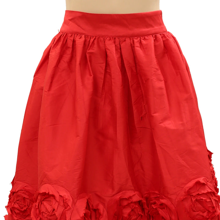 Frances Valentine Barbara Flowers Shantung Skirt