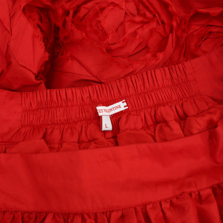 Frances Valentine Barbara Flowers Shantung Skirt