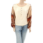 Free People Light Magic Henley Blouse Top