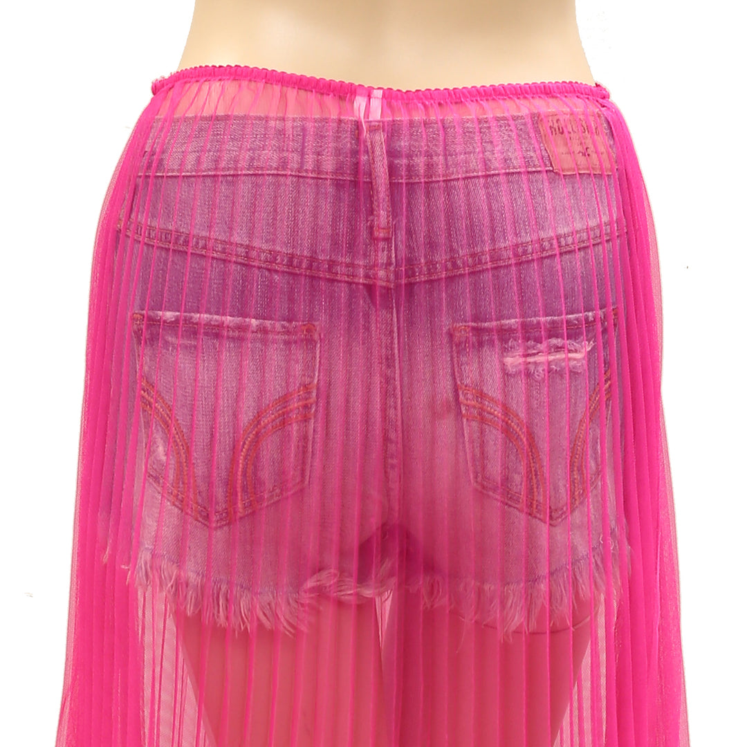 By Anthropologie Sunburst Pleated Sheer Midi Skirt