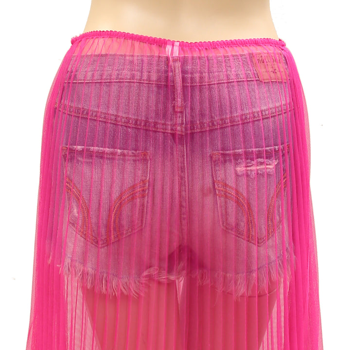 By Anthropologie Sunburst Pleated Sheer Midi Skirt