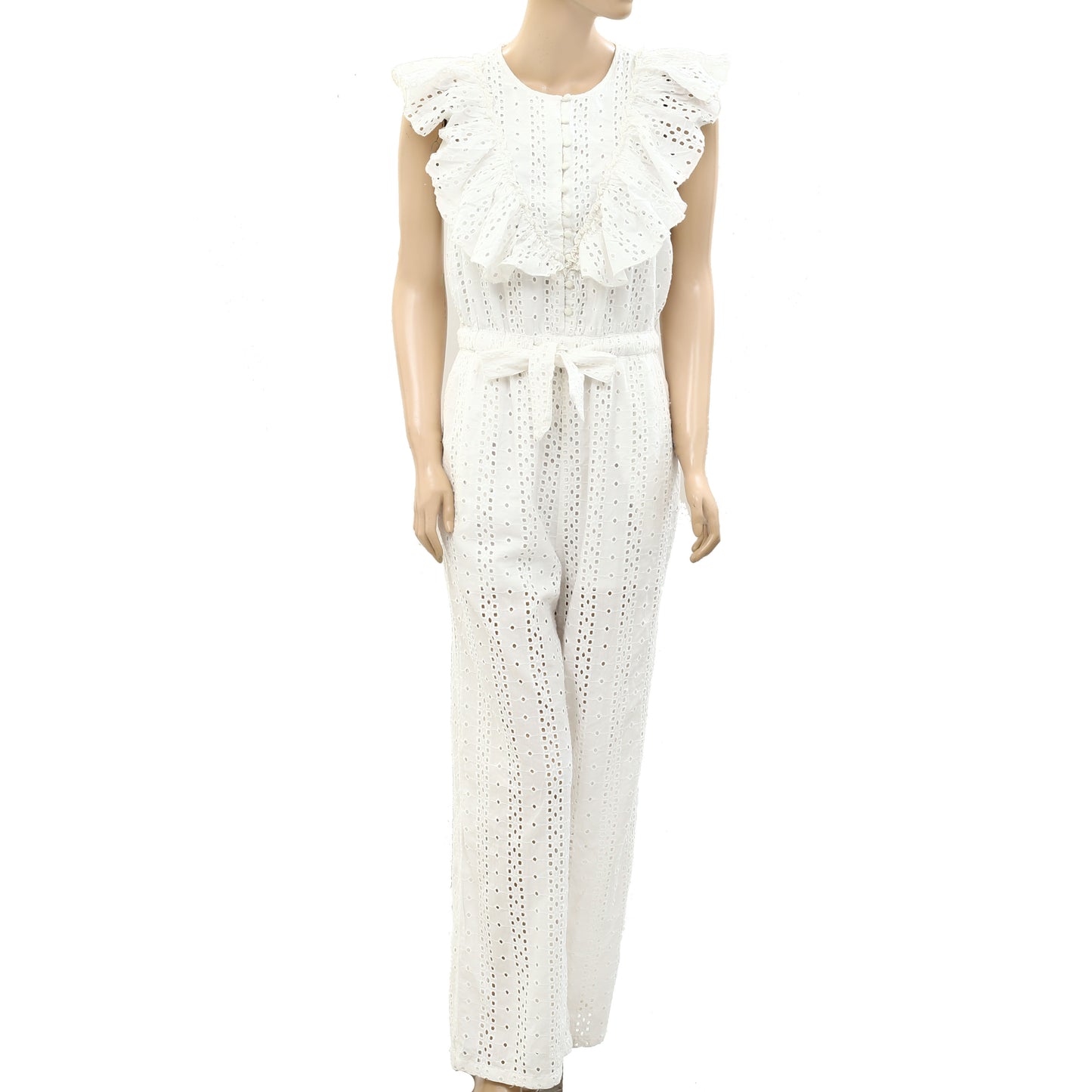 Urban Outfitters Magnolia Eyelet Ruffle Jumpsuit Dress