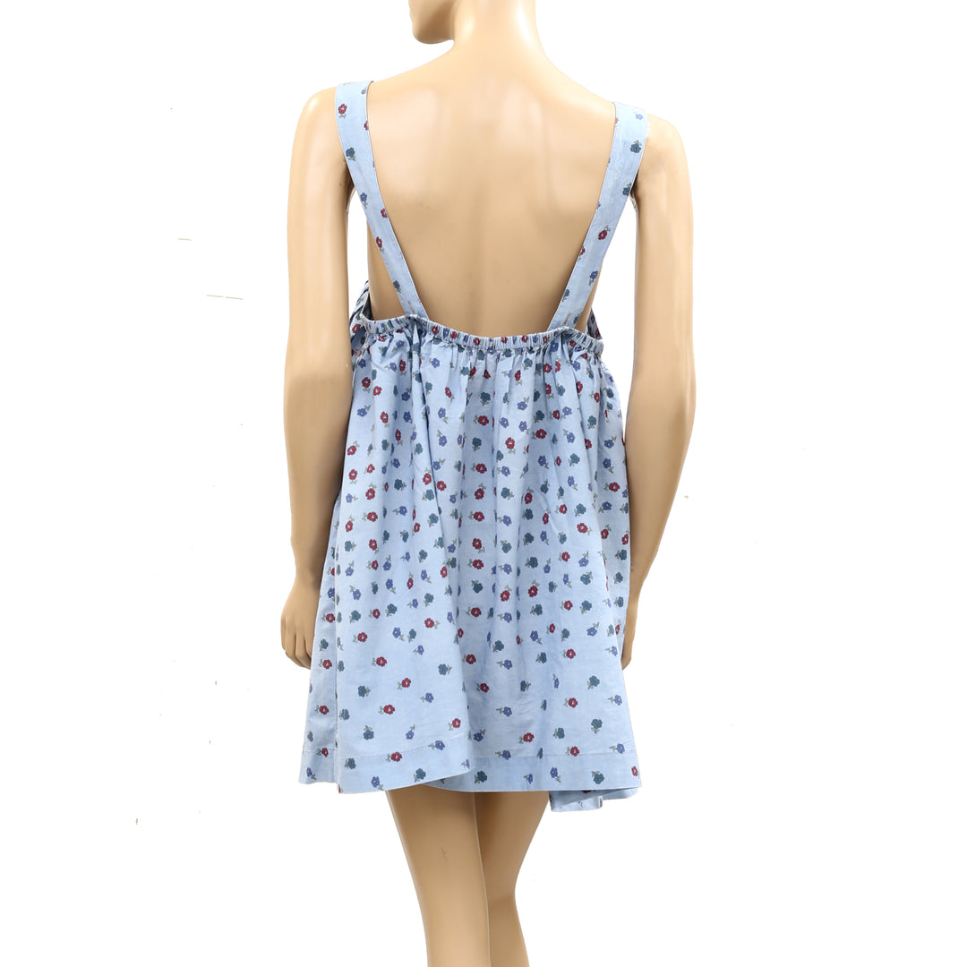 Free People Floral Printed Tank Mini Dress