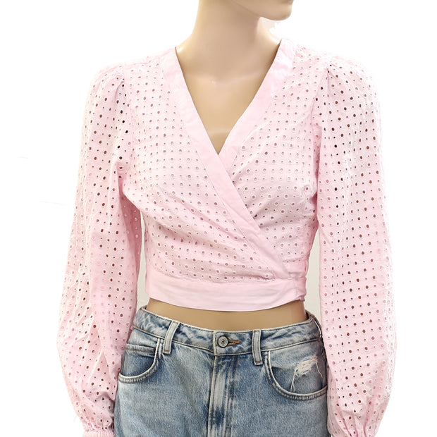 Loveshackfancy Kinza Crop Wrap Top