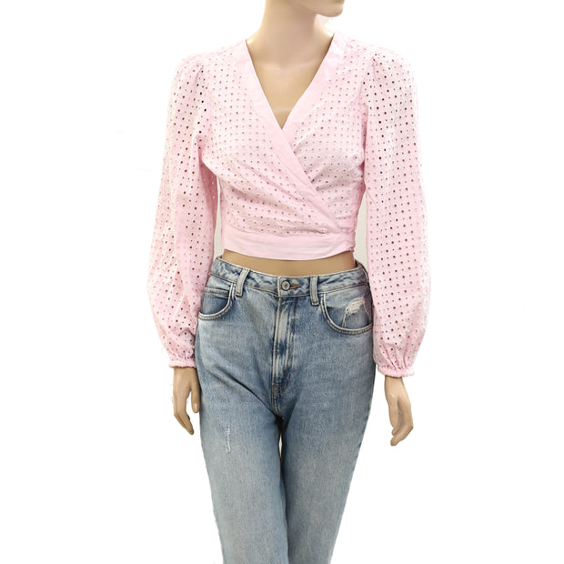 Loveshackfancy Kinza Crop Wrap Top