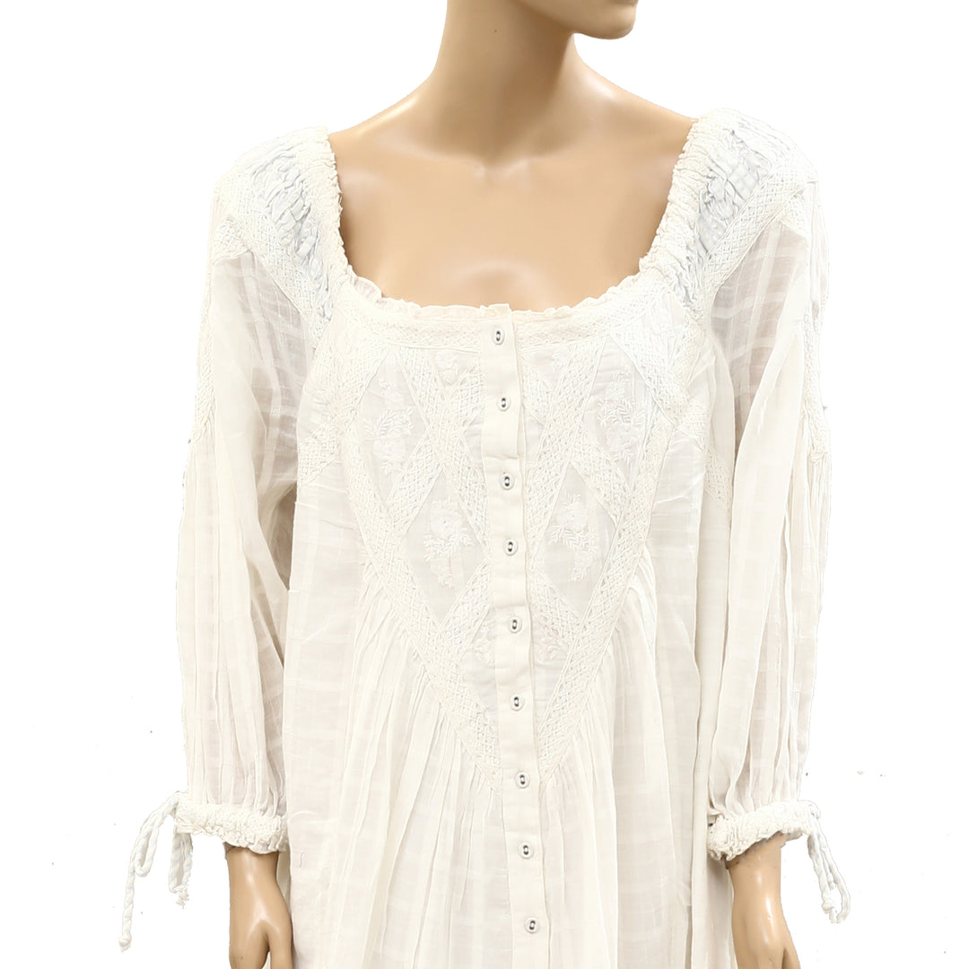 Free People Spencer Floral Eyelet Embroidered Lace Maxi Dress