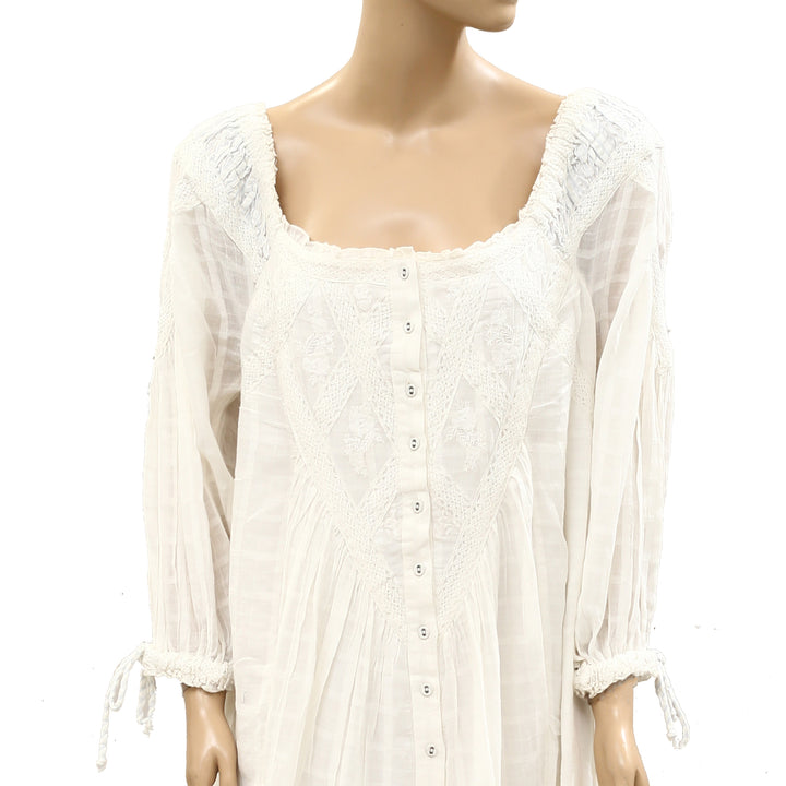 Free People Spencer Floral Eyelet Embroidered Lace Maxi Dress