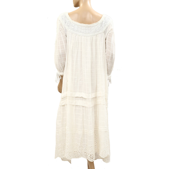 Free People Spencer Floral Eyelet Embroidered Lace Maxi Dress