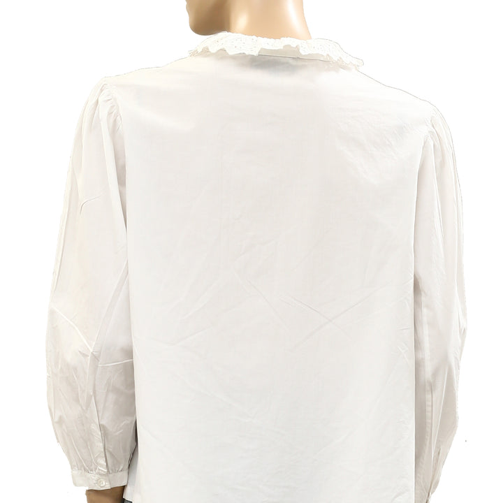 Nili Lotan Tux Eyelet Embroidered Shirt