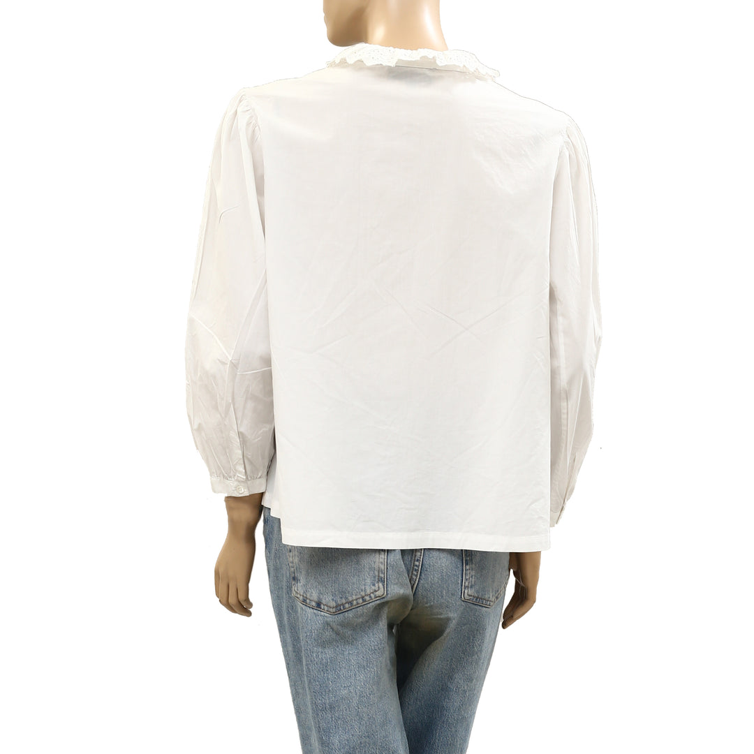 Nili Lotan Tux Eyelet Embroidered Shirt
