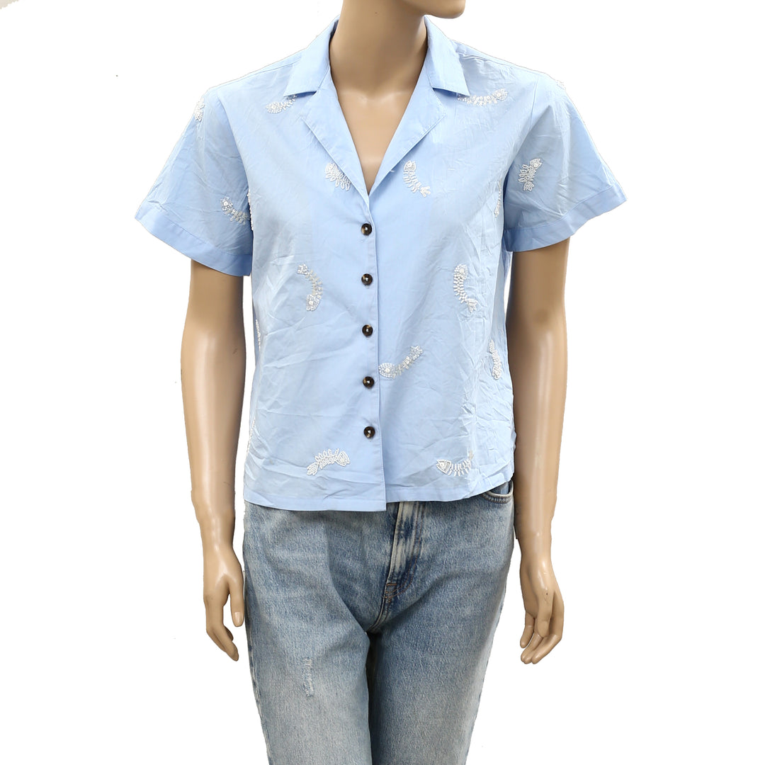 Anthropologie Maeve Buttondown Classic Surf Shirt