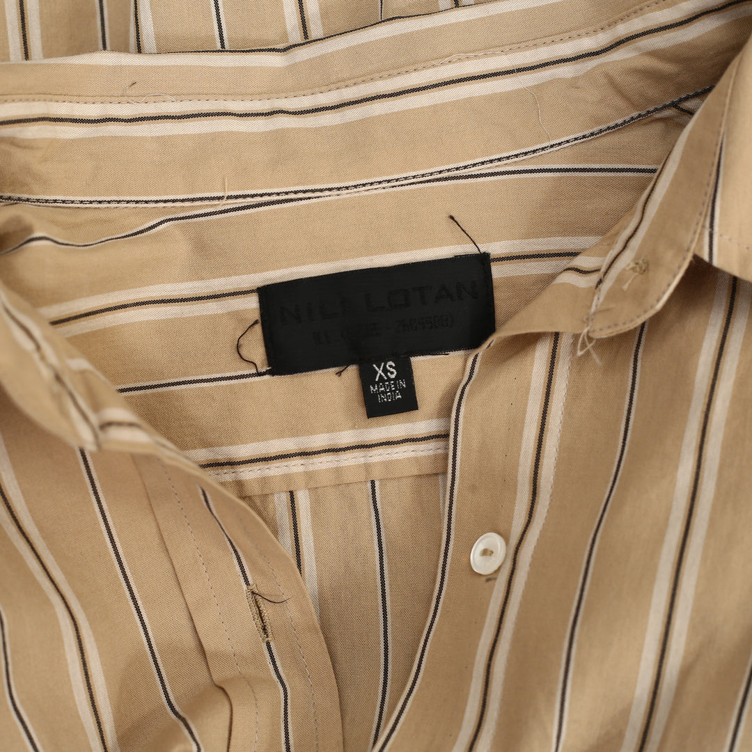 Nili Lotan Kaya Neutral Stripe Buttondown Shirt
