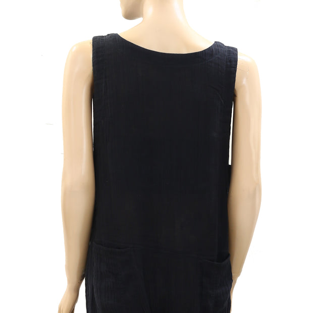 Free People Solid Black One-Piece Jumpsuit Dress