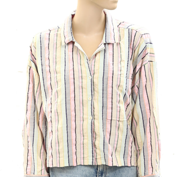 Kerri Rosenthal Striped Shirt Blouse Top