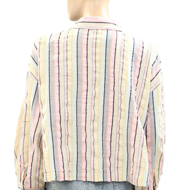 Kerri Rosenthal Striped Shirt Blouse Top