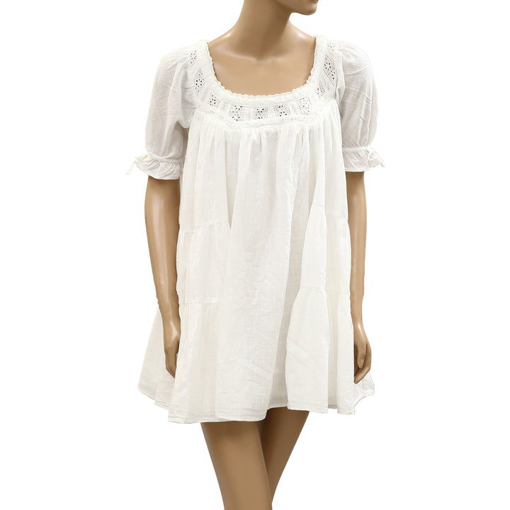 Free People Floral Embroidered Mini Dress