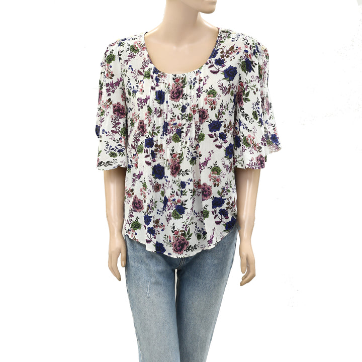 Maeve Anthropologie Fluttered Maya Floral Blouse Top