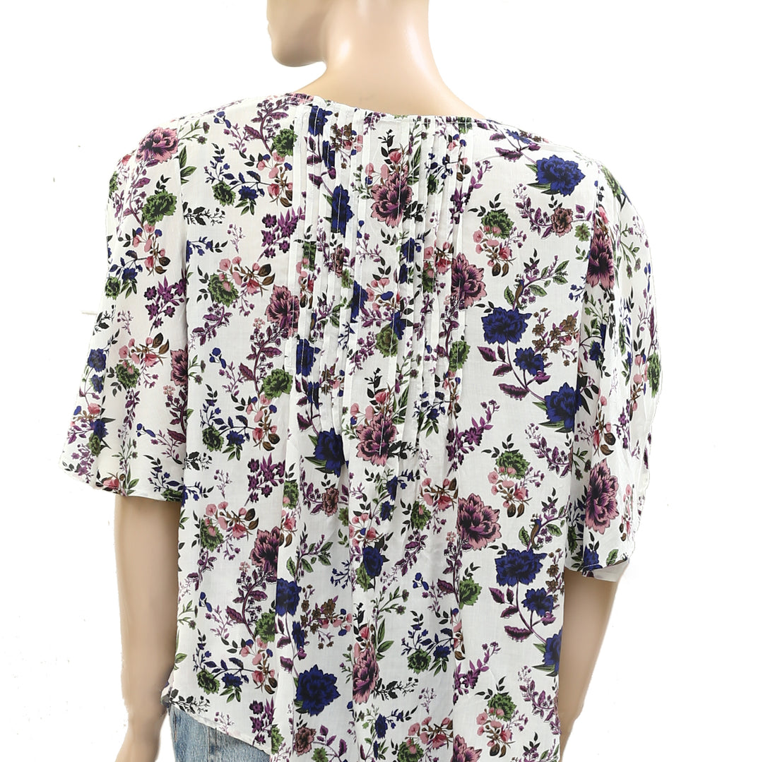 Maeve Anthropologie Fluttered Maya Floral Blouse Top