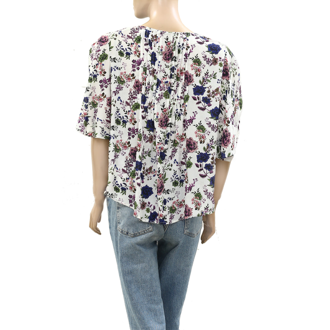 Maeve Anthropologie Fluttered Maya Floral Blouse Top