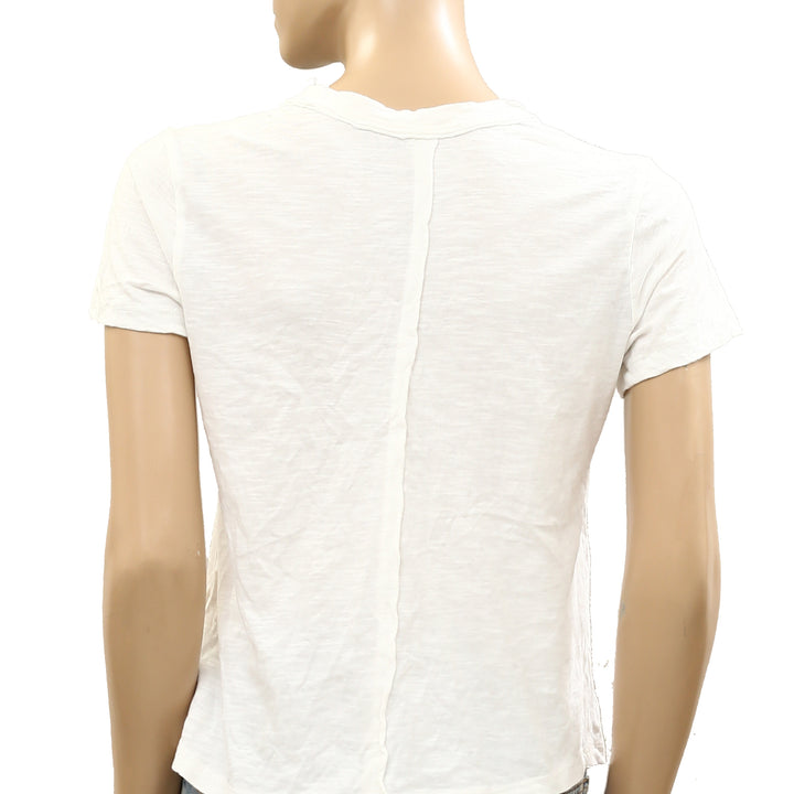 Anthropologie Pilcro Bennie Cotton-Slub Crew-Neck Short-Sleeve Tee Top