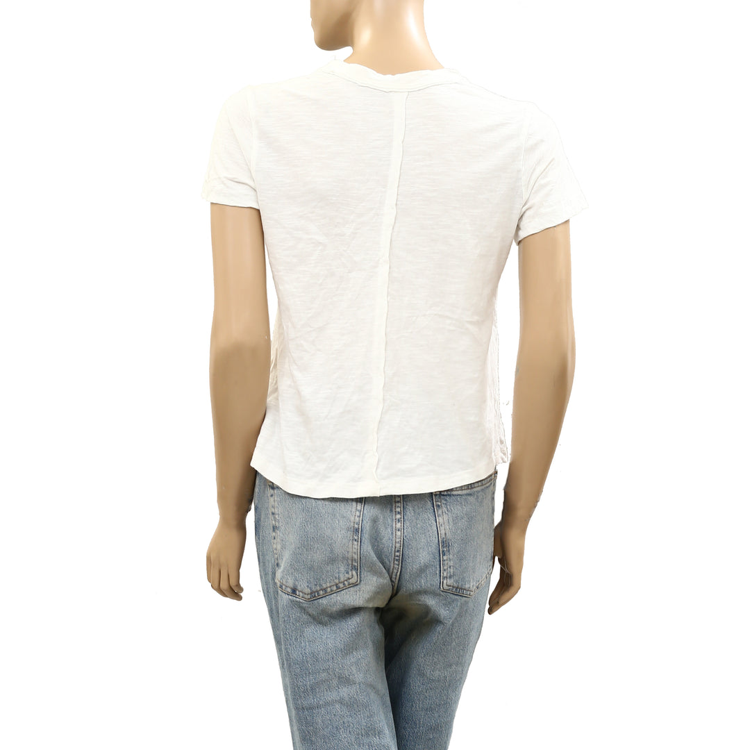 Anthropologie Pilcro Bennie Cotton-Slub Crew-Neck Short-Sleeve Tee Top