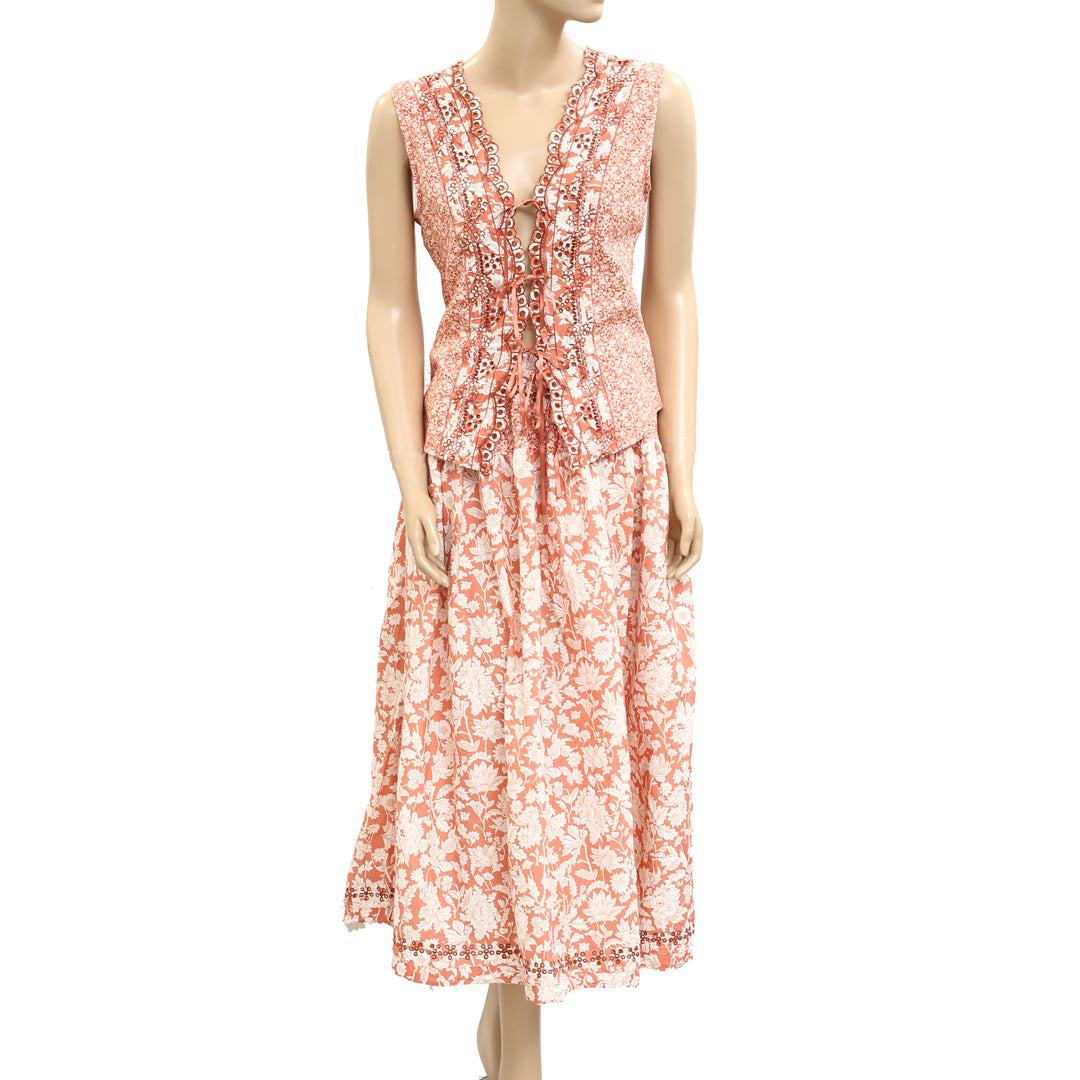 Free People Gesibelle Printed Top & Maxi Skirt Set