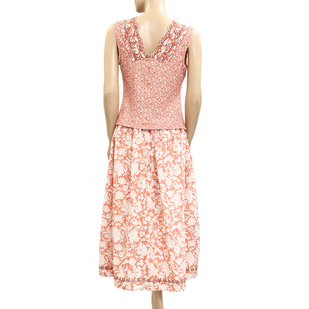 Free People Gesibelle Printed Top & Maxi Skirt Set