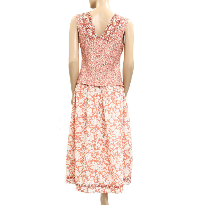 Free People Gesibelle Printed Top & Maxi Skirt Set