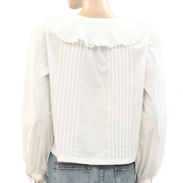 Sandy Liang Embroidered Blouse Top