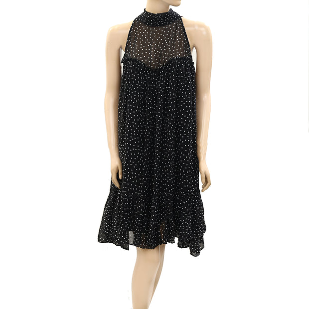 Maeve Anthropologie Ruffle Polka Dot Mini Dress