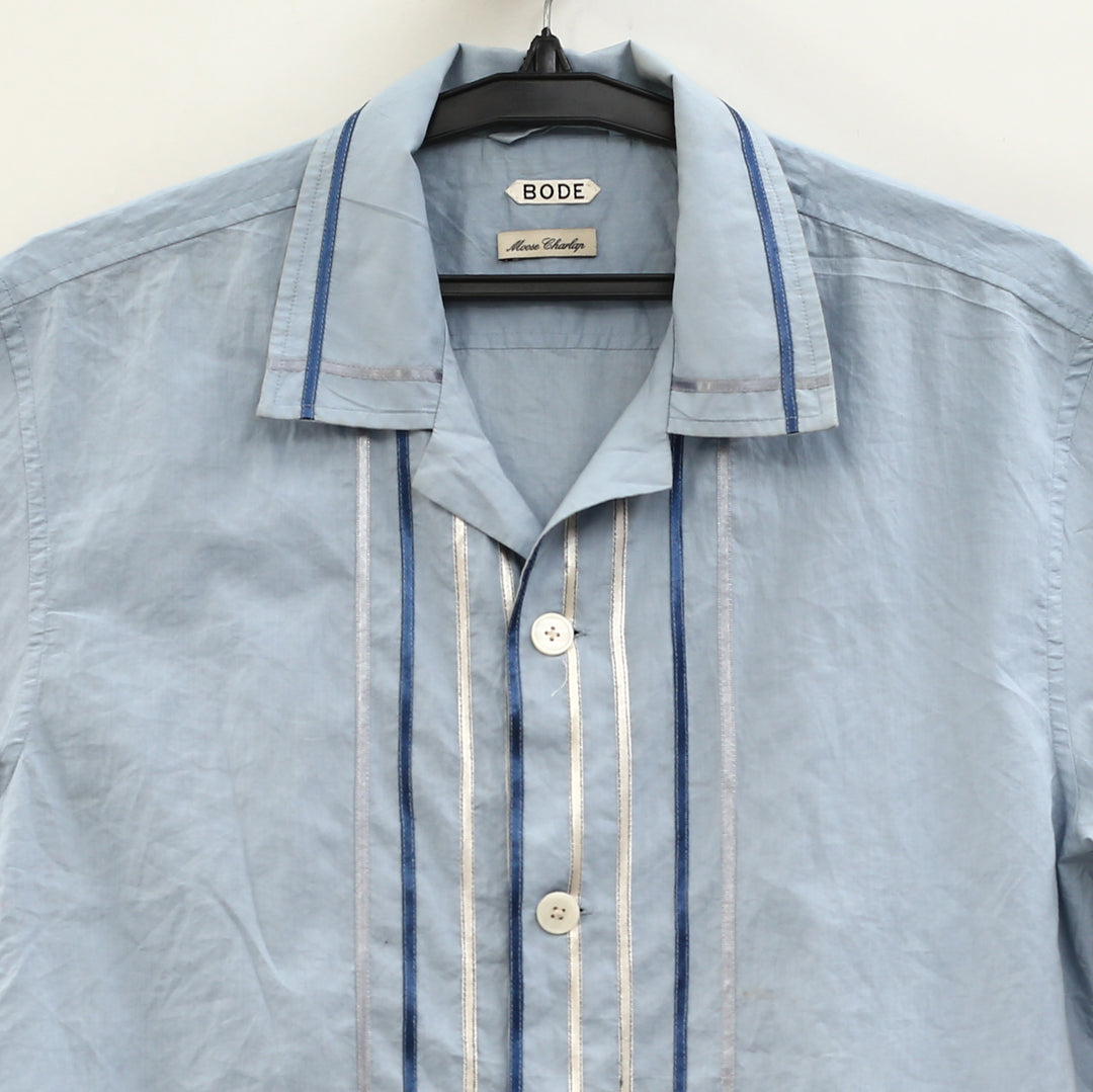 Bode Ribbon Plaid Short Sleeve Shirt
