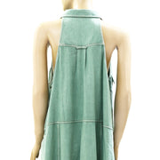 By Anthropologie Pilcro Sleeveless Halter Swing Midi Dress