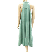 By Anthropologie Pilcro Sleeveless Halter Swing Midi Dress