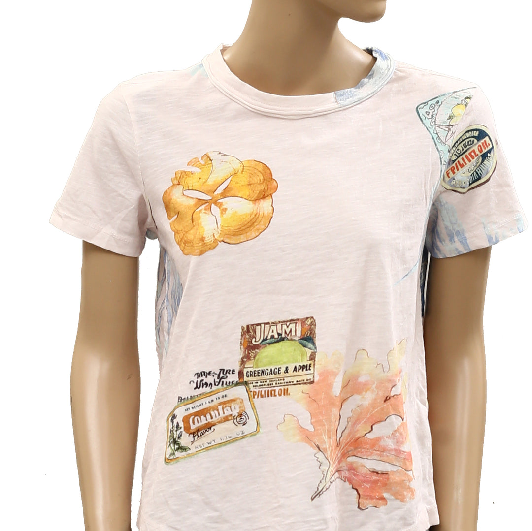 Pilcro Anthropologie The Bennie Cotton-Slub Crew-Neck T-Shirt