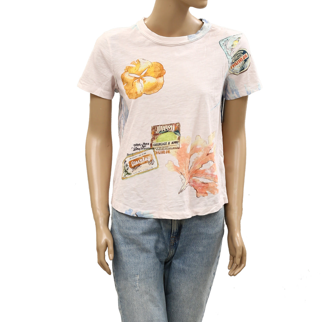 Pilcro Anthropologie The Bennie Cotton-Slub Crew-Neck T-Shirt