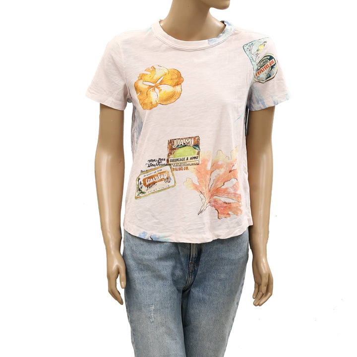 Pilcro Anthropologie The Bennie Cotton-Slub Crew-Neck T-Shirt