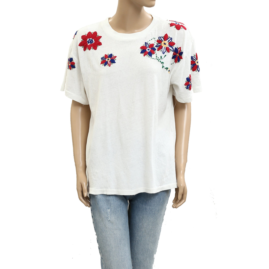 Free People Petal Stitch Tissue Tee Tunic Top
