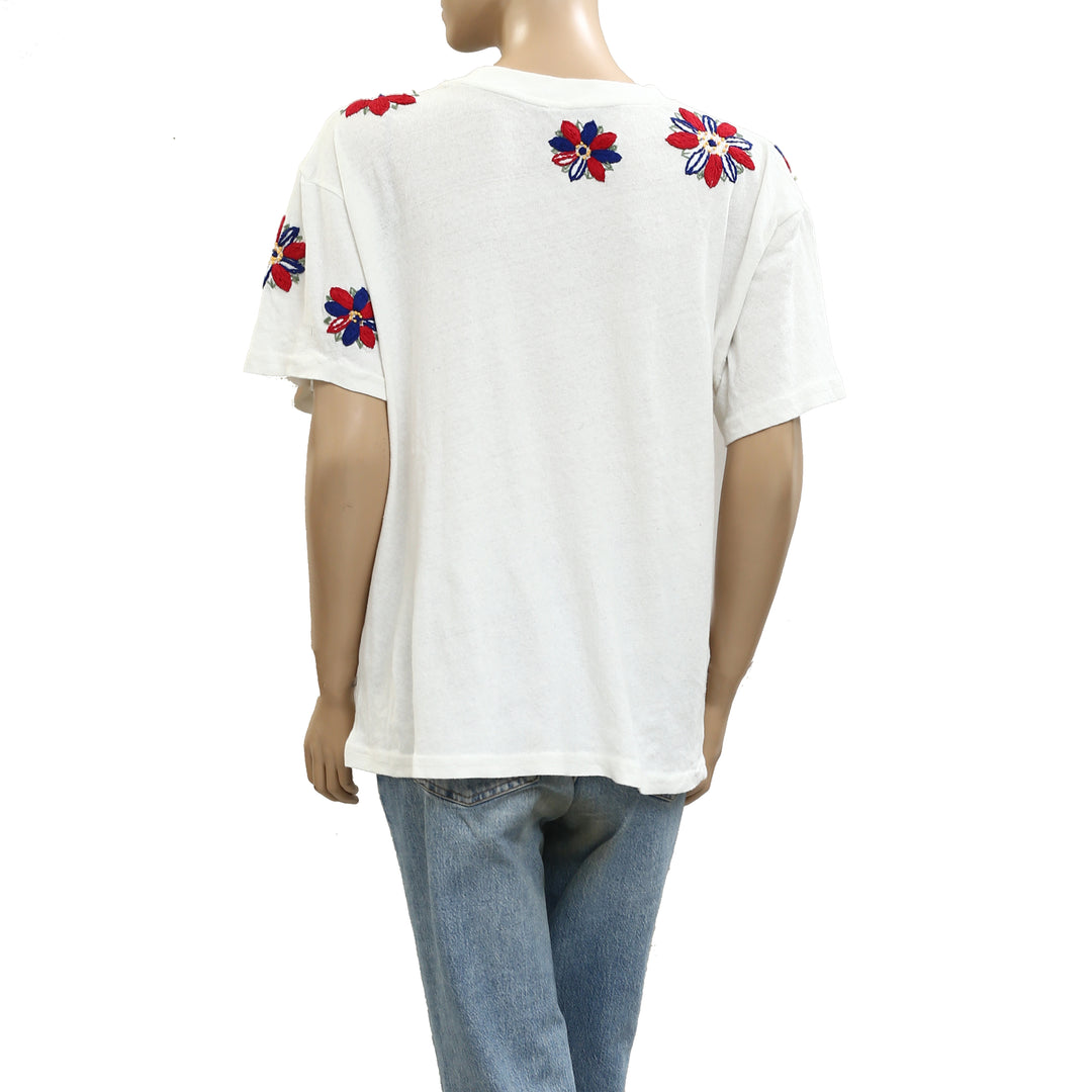 Free People Petal Stitch Tissue Tee Tunic Top