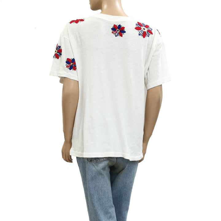 Free People Petal Stitch Tissue Tee Tunic Top