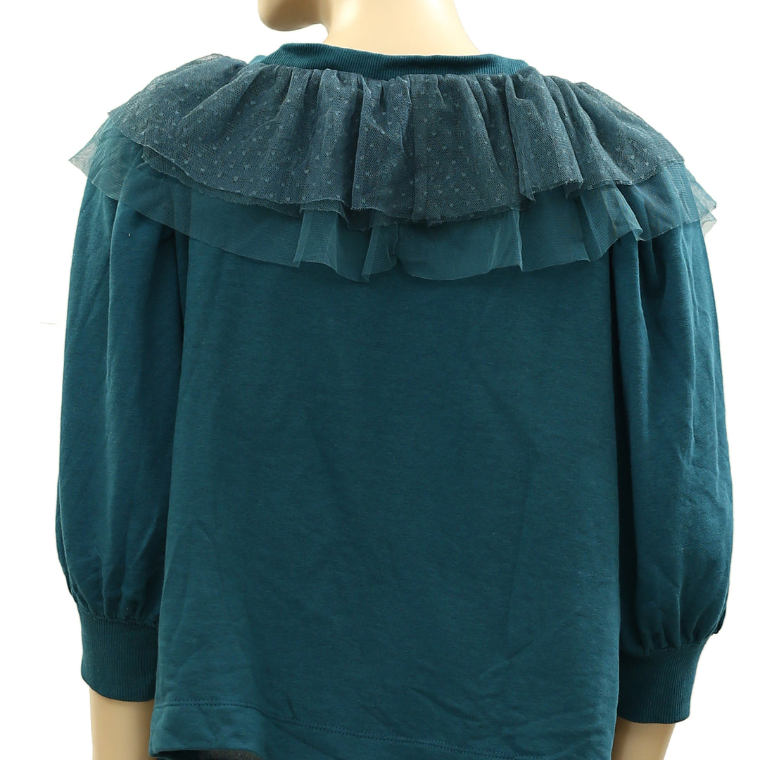 Anthropologie Maeve Ruffle Bow Blouse Top