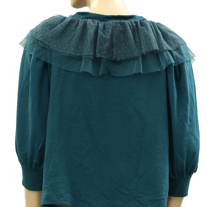 Anthropologie Maeve Ruffle Bow Blouse Top