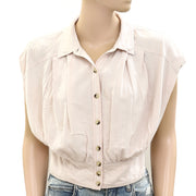 Free People We The Free Cassie Linen Shirt Top