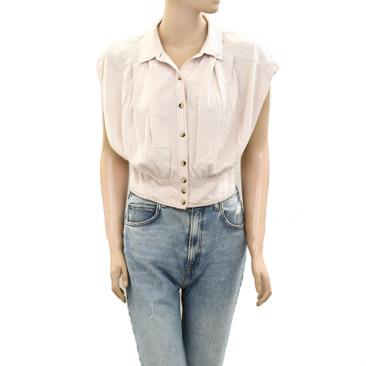 Free People We The Free Cassie Linen Shirt Top
