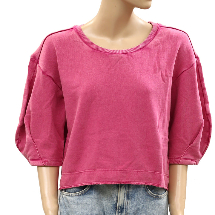 Anthropologie Kris Pleated Sweatshirt Top
