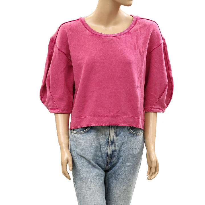 Anthropologie Kris Pleated Sweatshirt Top
